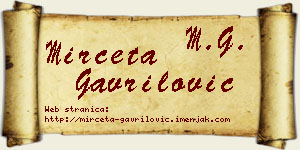 Mirčeta Gavrilović vizit kartica